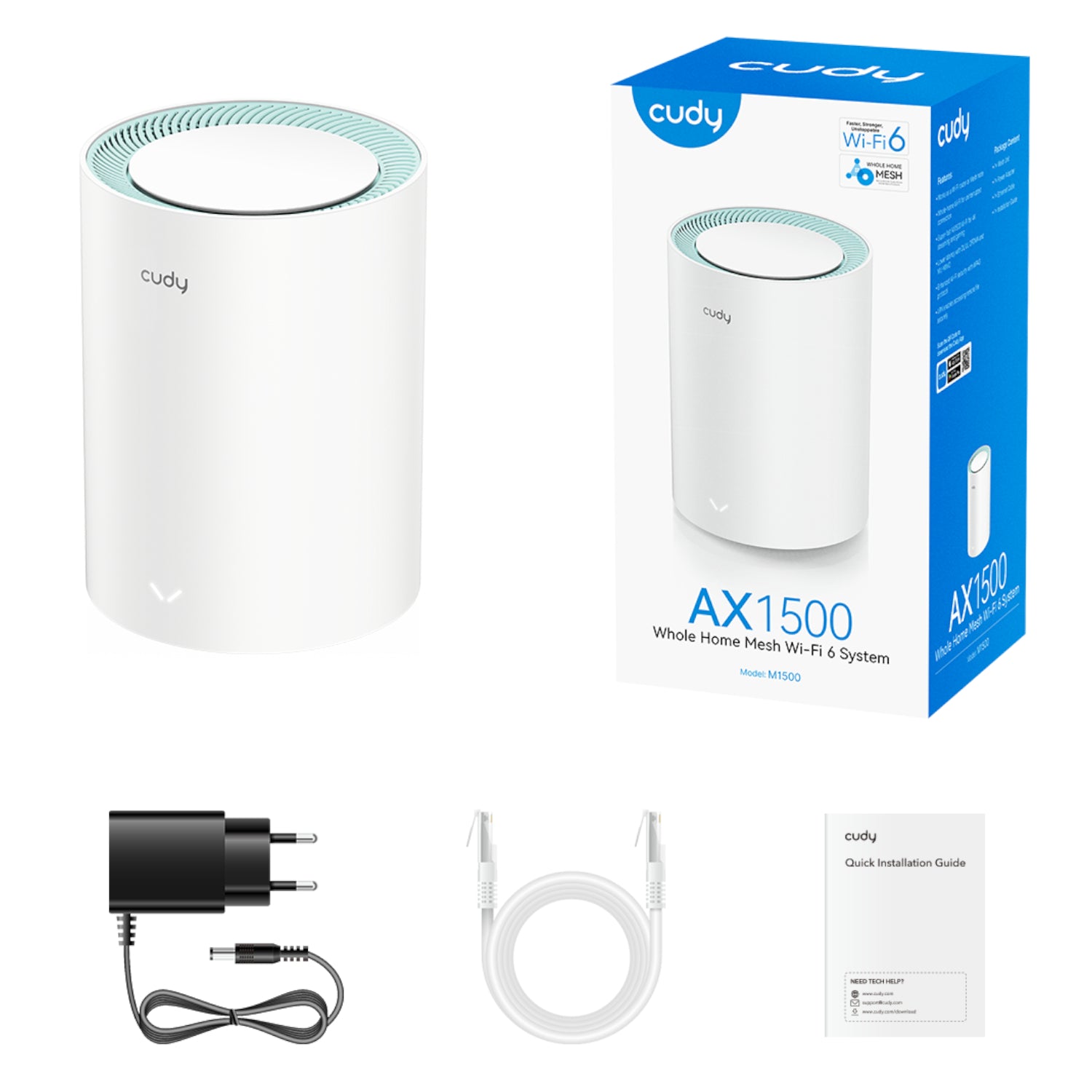 Image 2 for Cudy AX1500 Gigabit Mesh Wi-Fi 6 System – 1 Pack