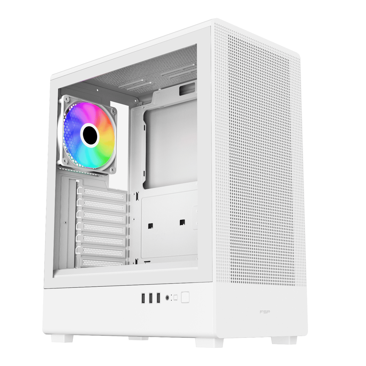 Image 1 for FSP M221 ATX Mid Tower Gaming Chassis - White