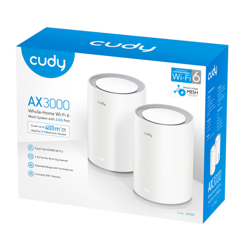 Image 5 for Cudy AX3000 Wi-Fi 6 Mesh Kit 2 Pack - White