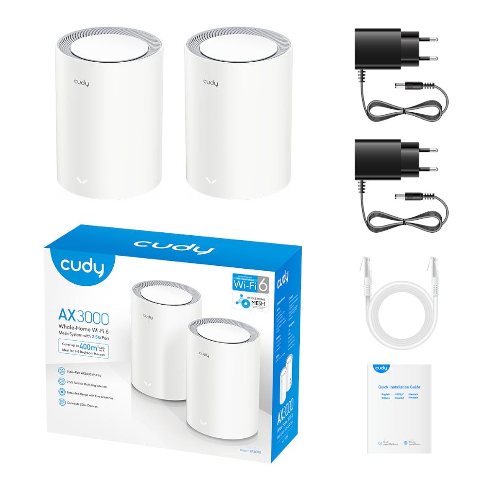 Image 6 for Cudy AX3000 Wi-Fi 6 Mesh Kit 2 Pack - White