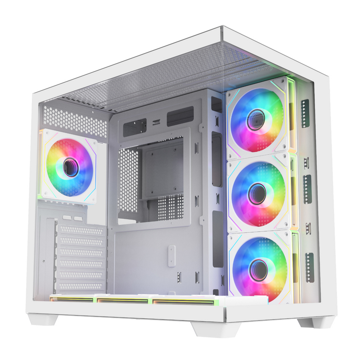 Image 1 for FSP M341 ATX Dual Chamber Mid Tower Gaming Chassis - White