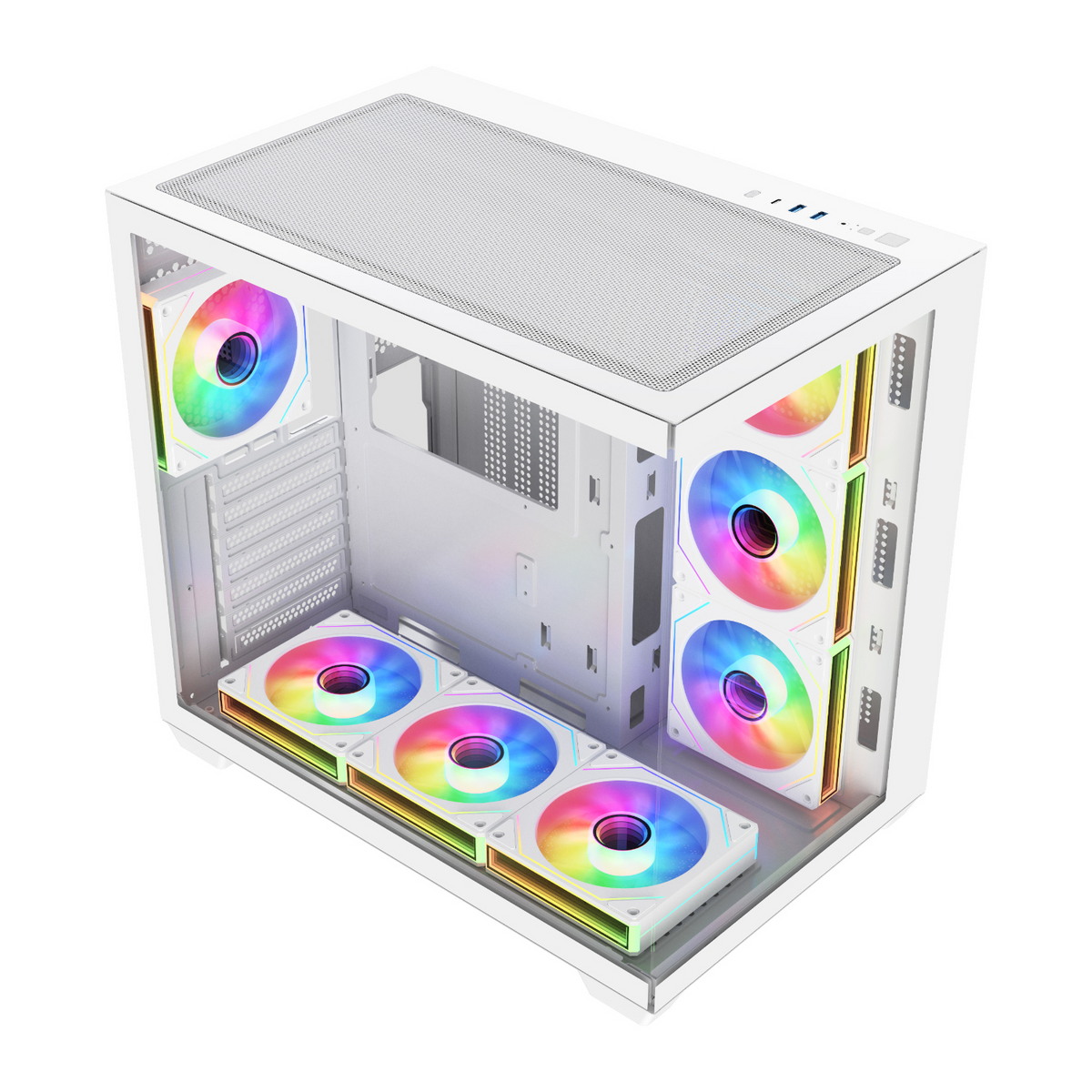 Image 3 for FSP M341 ATX Dual Chamber Mid Tower Gaming Chassis - White