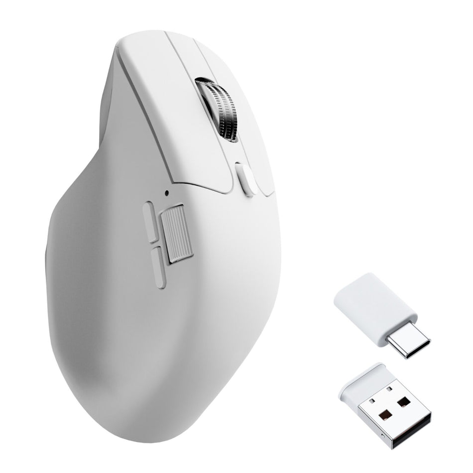 Image 1 for Keychron M6SB72 1K Wireless Mouse (BT/2.4GHz/Wired) with Huano silent Micro switch and premium wheel - White