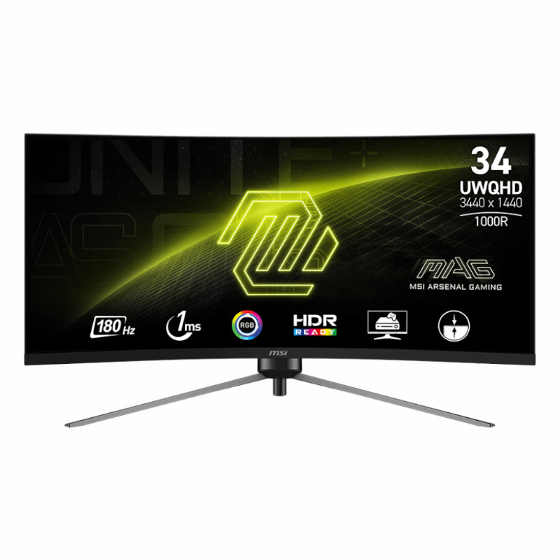 Image 1 for MSI MAG345CQR 34" Curved Gaming Monitor 3440x1440 (UWQHD) VA 1ms 180Hz