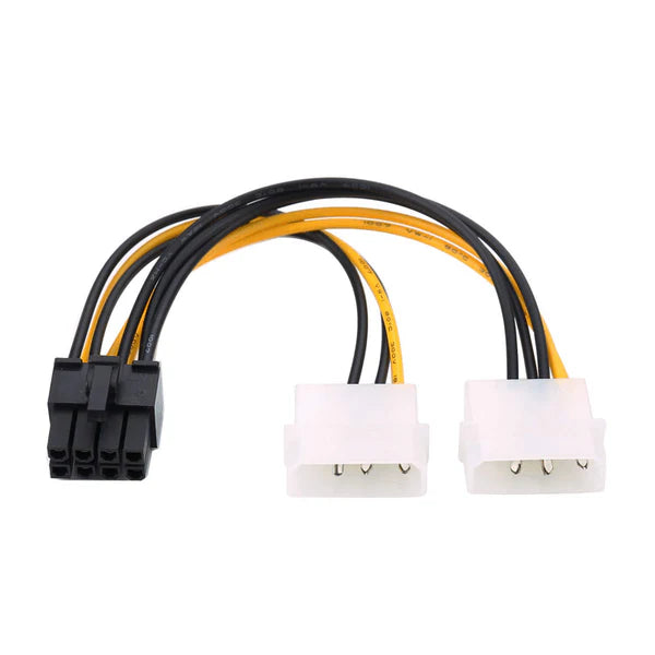 Molex 4-Pin to 4-Pin + 8-Pin CPU Power Connector Cable