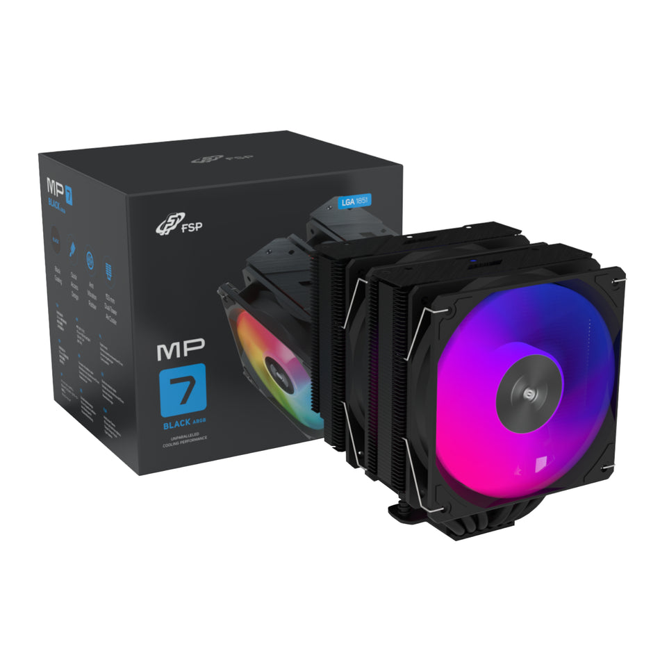 Image 1 for FSP MP7-BA 120mm PWM ARGB CPU Air Cooler - Black