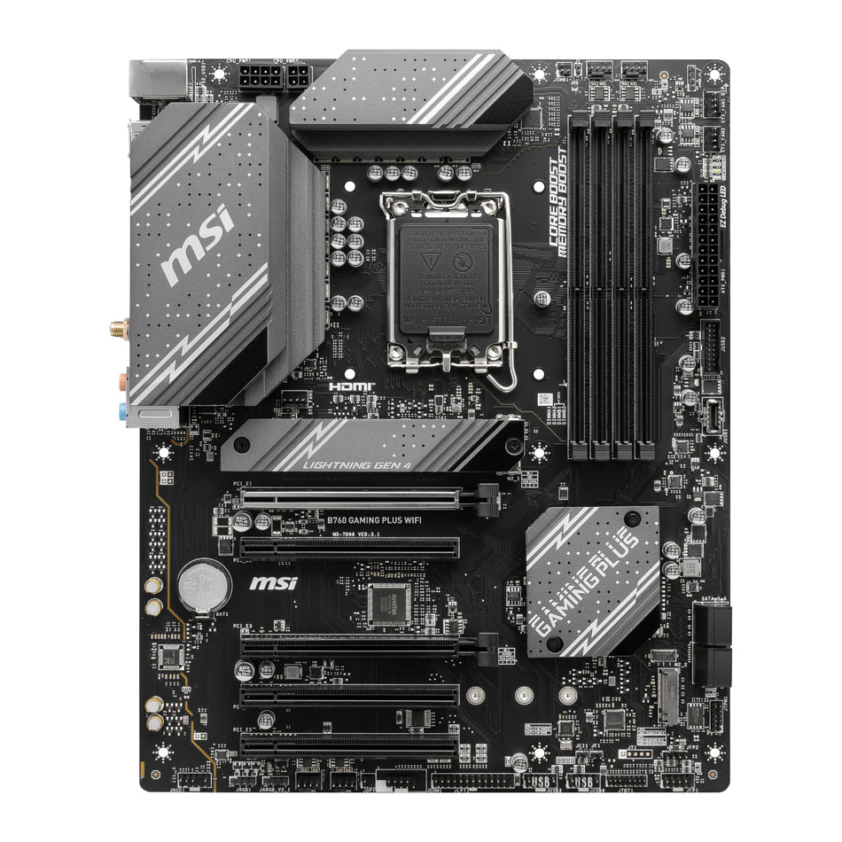 Image 2 for MSI B760 GAMING PLUS WIFI DDR5 LGA1700 ATX Motherboard