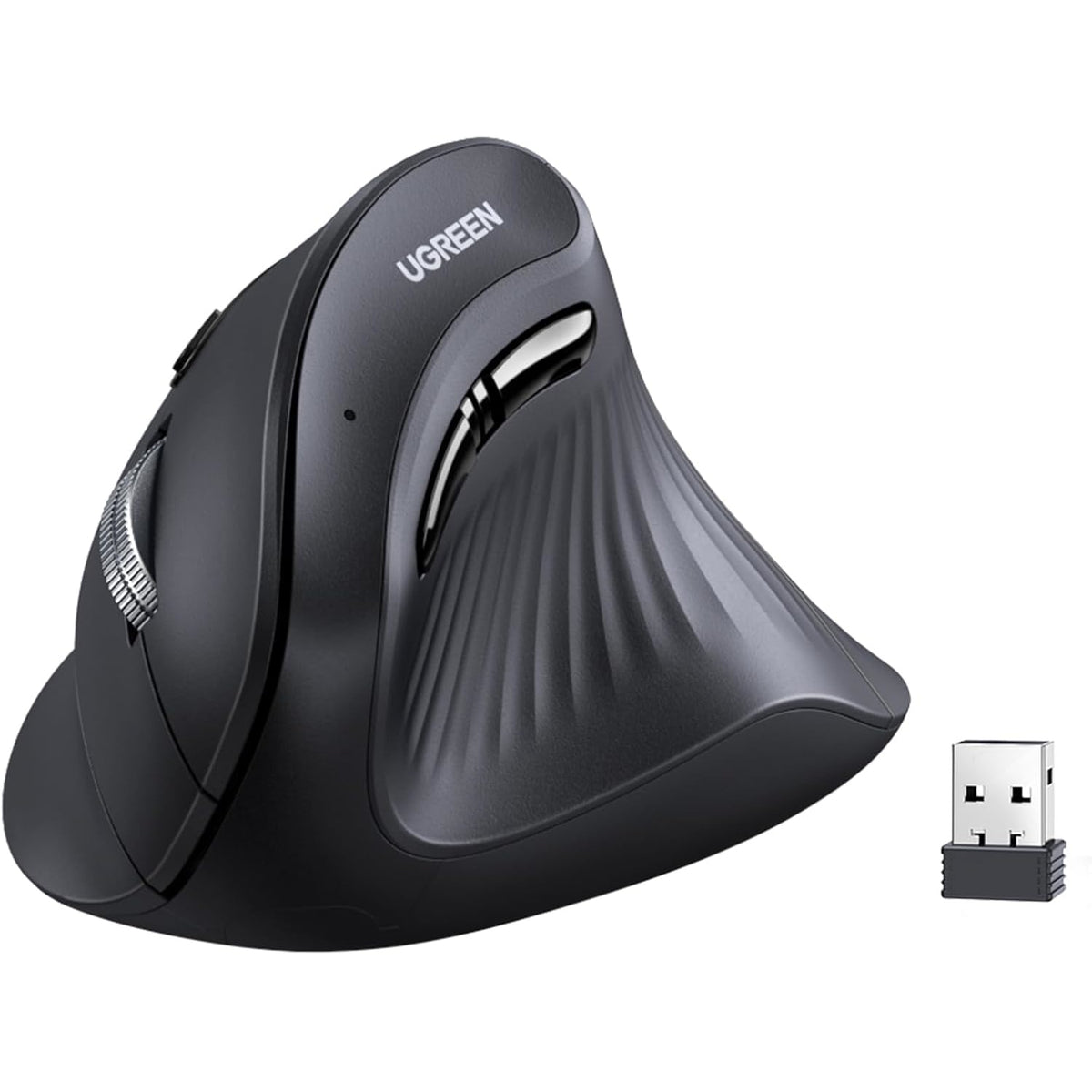 Image 1 for UGREEN Multi-Mode Vertical Mouse Bluetooth and 2.4G Wireless–Black
