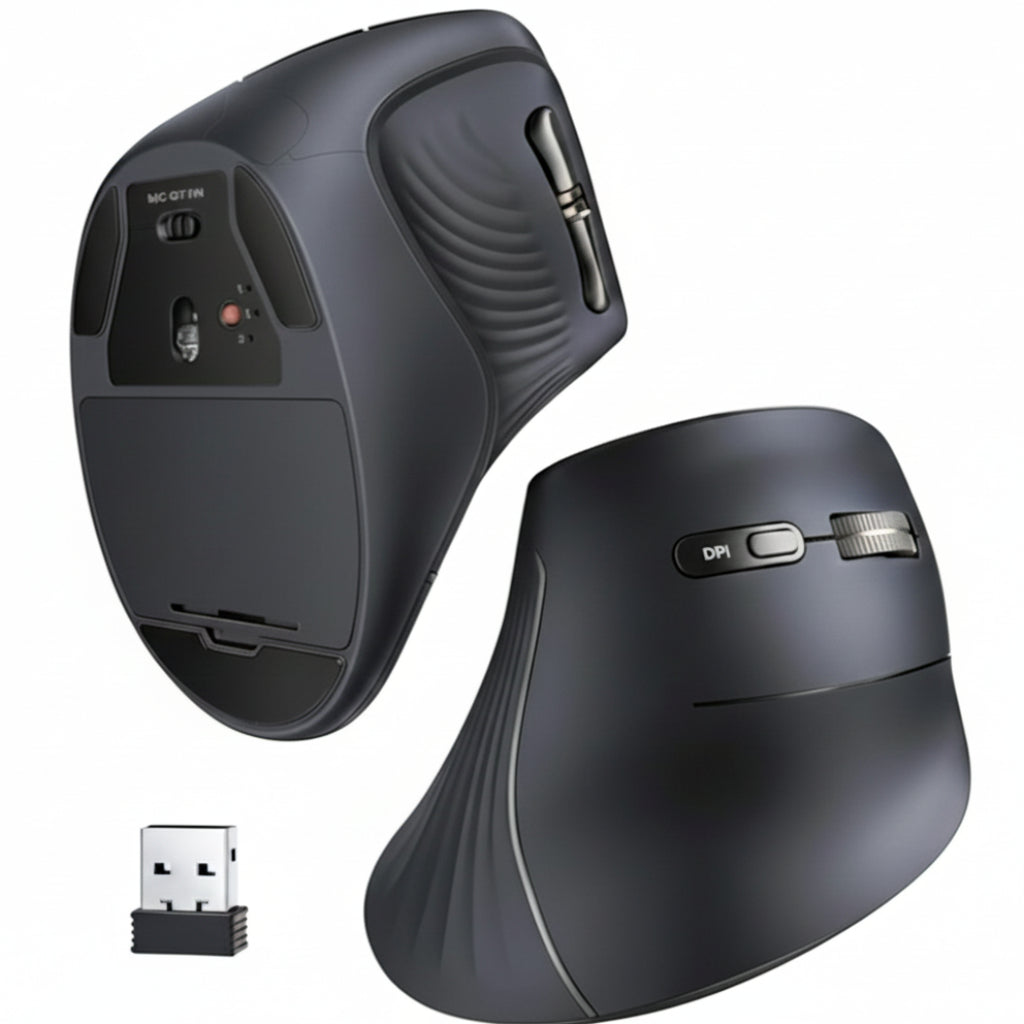 Image 3 for UGREEN Multi-Mode Vertical Mouse Bluetooth and 2.4G Wireless–Black