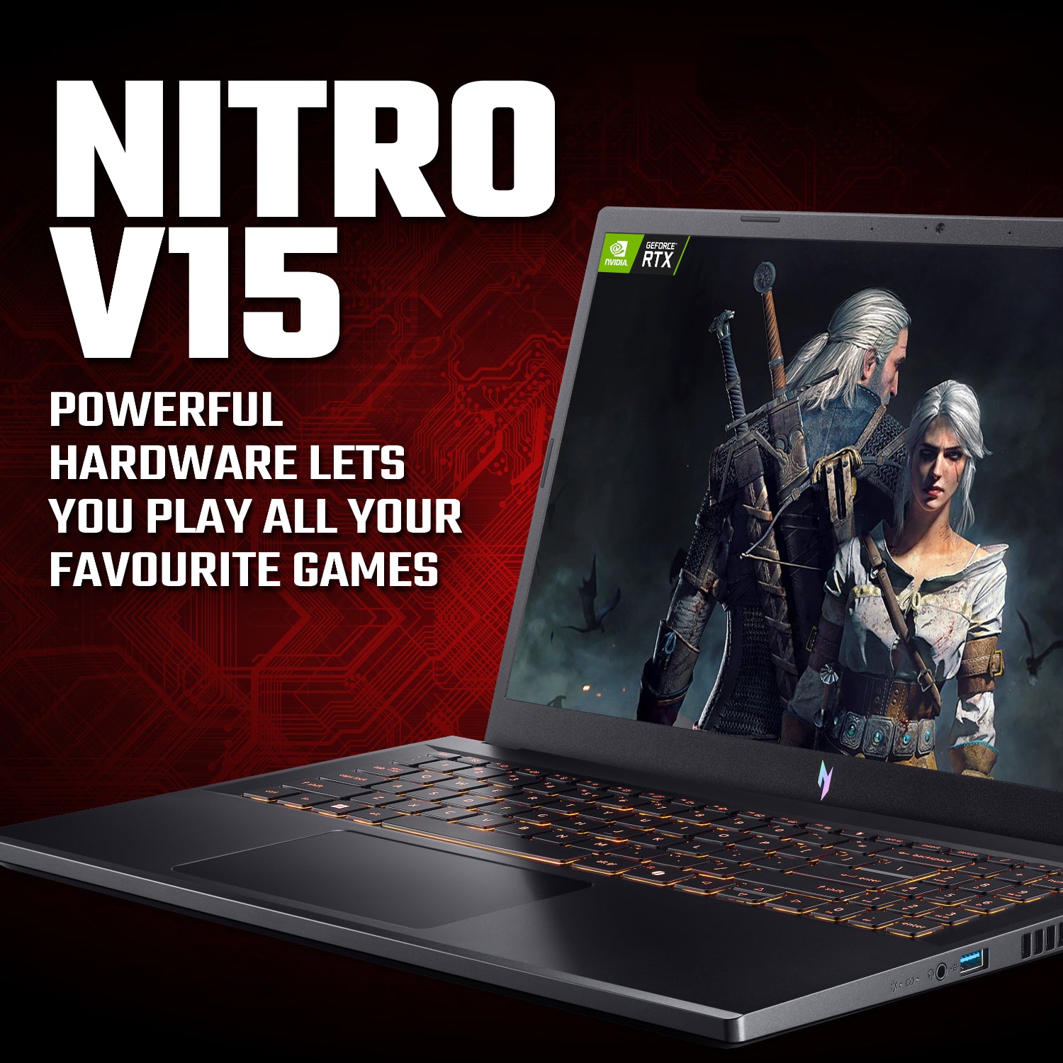 Image 8 for Acer NITRO V 15 Gaming Laptop 15.6″ | Intel Core 5 210H | 16GB | 512GB | RTX 4050 6GB | Windows 11 Home