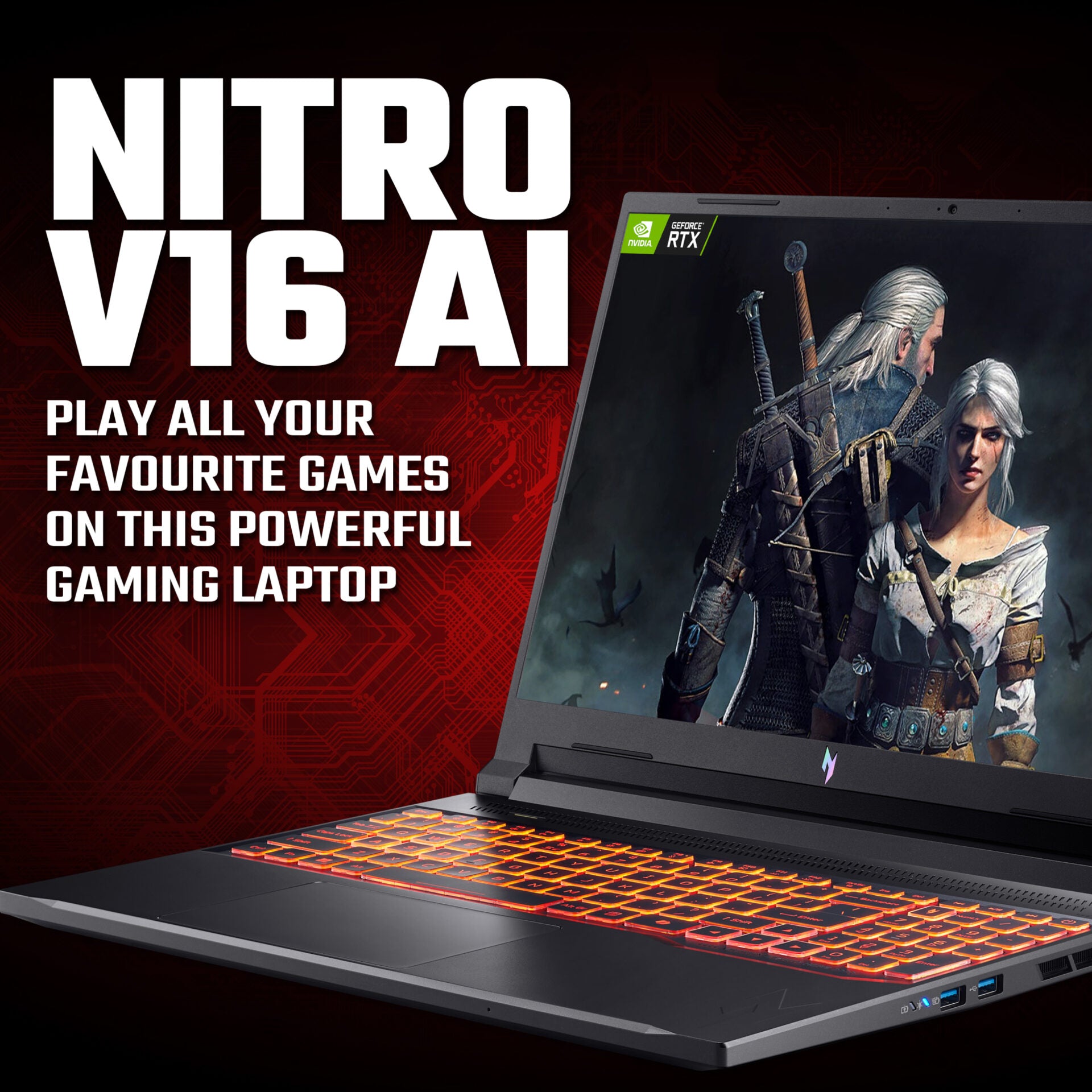 Image 10 for Acer NITRO V 16 Gaming Laptop 16″ | AMD Ryzen 5 | 16GB |1TB | RTX 5060 8GB | Windows 11 Home