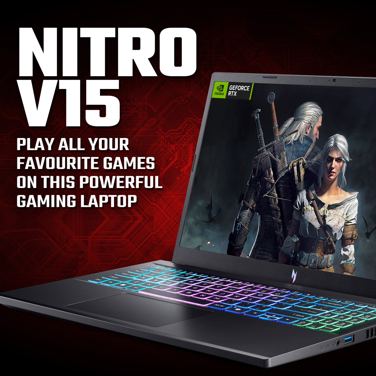 Image 8 for Acer NITRO V 15 Gaming Laptop 15.6″ | AMD Ryzen 7 | 16GB | 512GB | RTX 5060 8GB | Windows 11 Home