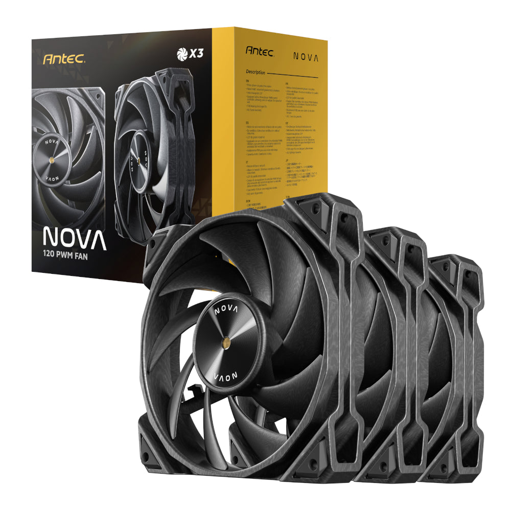 Image 1 for Antec NOVA 120 PWM Fan 3 Pack with Speed Controller - Black