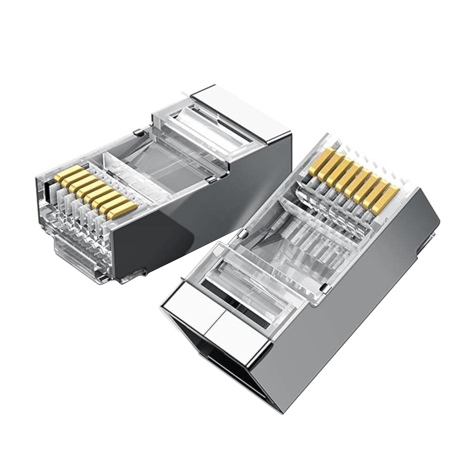 Image 2 for UGREEN NW111 RJ45 Cat6 Ethernet Network Head 100 Pack - Silver/Transparent