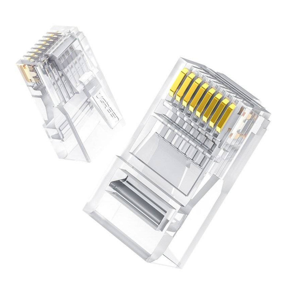 Image 1 for UGREEN Cat6 RJ45 Modular Plugs - Transparent with Gold Contacts (10 Pieces)