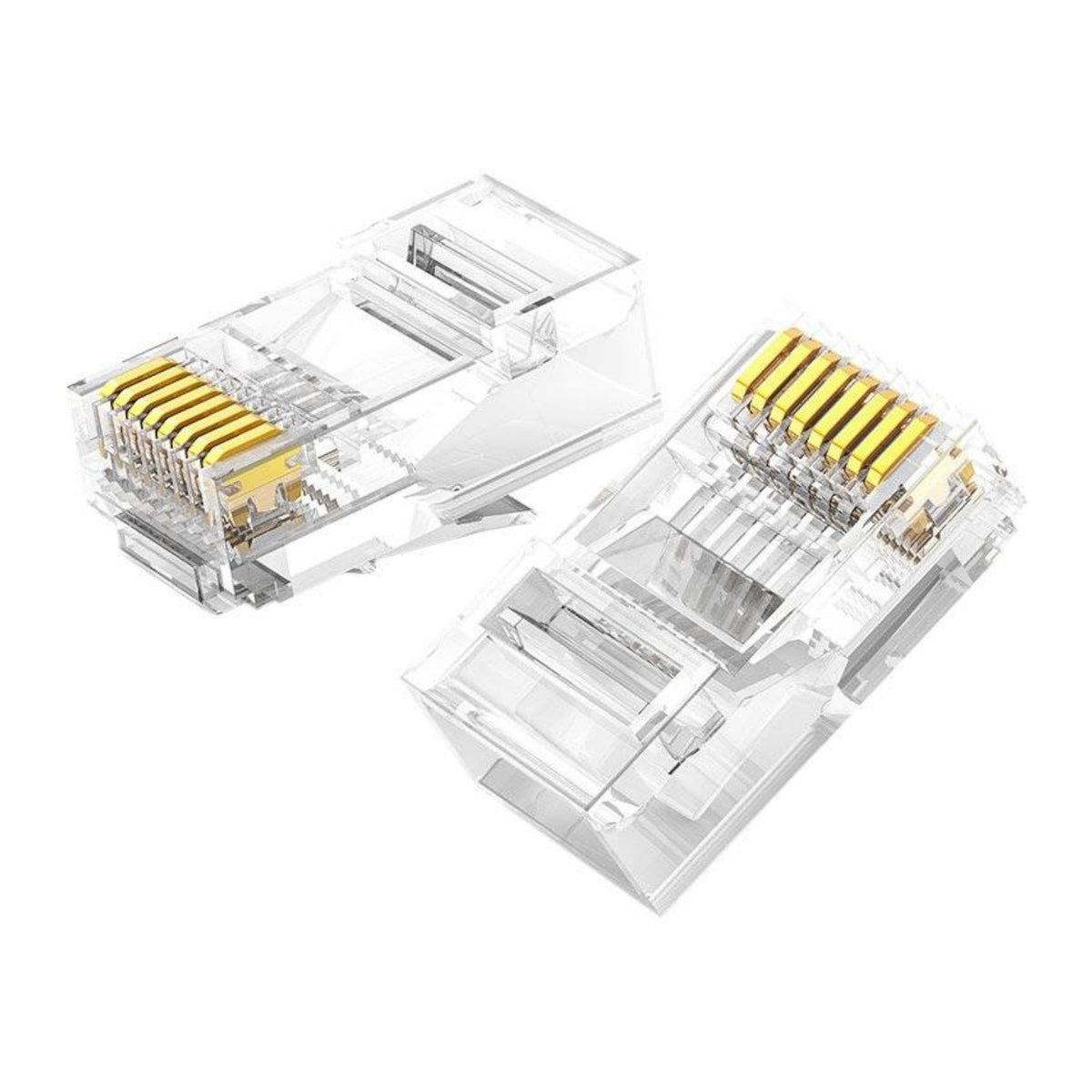 Image 3 for UGREEN Cat6 RJ45 Modular Plugs - Transparent with Gold Contacts (10 Pieces)