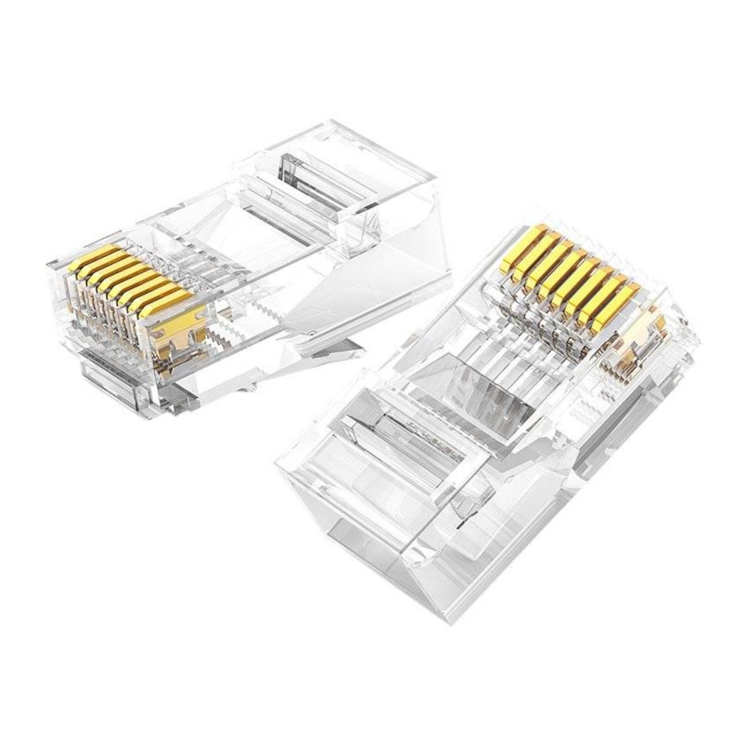 Image 3 for UGREEN Cat6 RJ45 Modular Plugs - Transparent with Gold Contacts (10 Pieces)