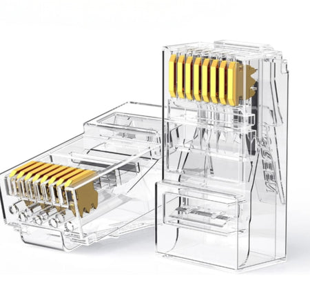 Image 1 for UGREEN Cat6 RJ45 Modular Plugs (50 Pcs)–Transparent with Gold Contacts