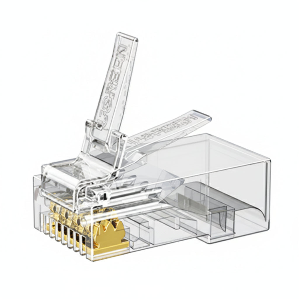Image 2 for UGREEN Cat6 RJ45 Modular Plugs (50 Pcs)–Transparent with Gold Contacts
