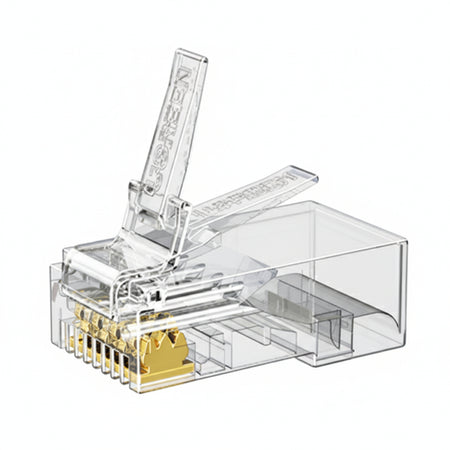 Image 2 for UGREEN Cat6 RJ45 Modular Plugs (50 Pcs)–Transparent with Gold Contacts