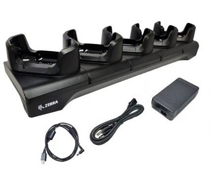 Zebra Five-Slot Cradle Kit for TC73/TC78 Devices - Includes Power Supply and DC Cable
