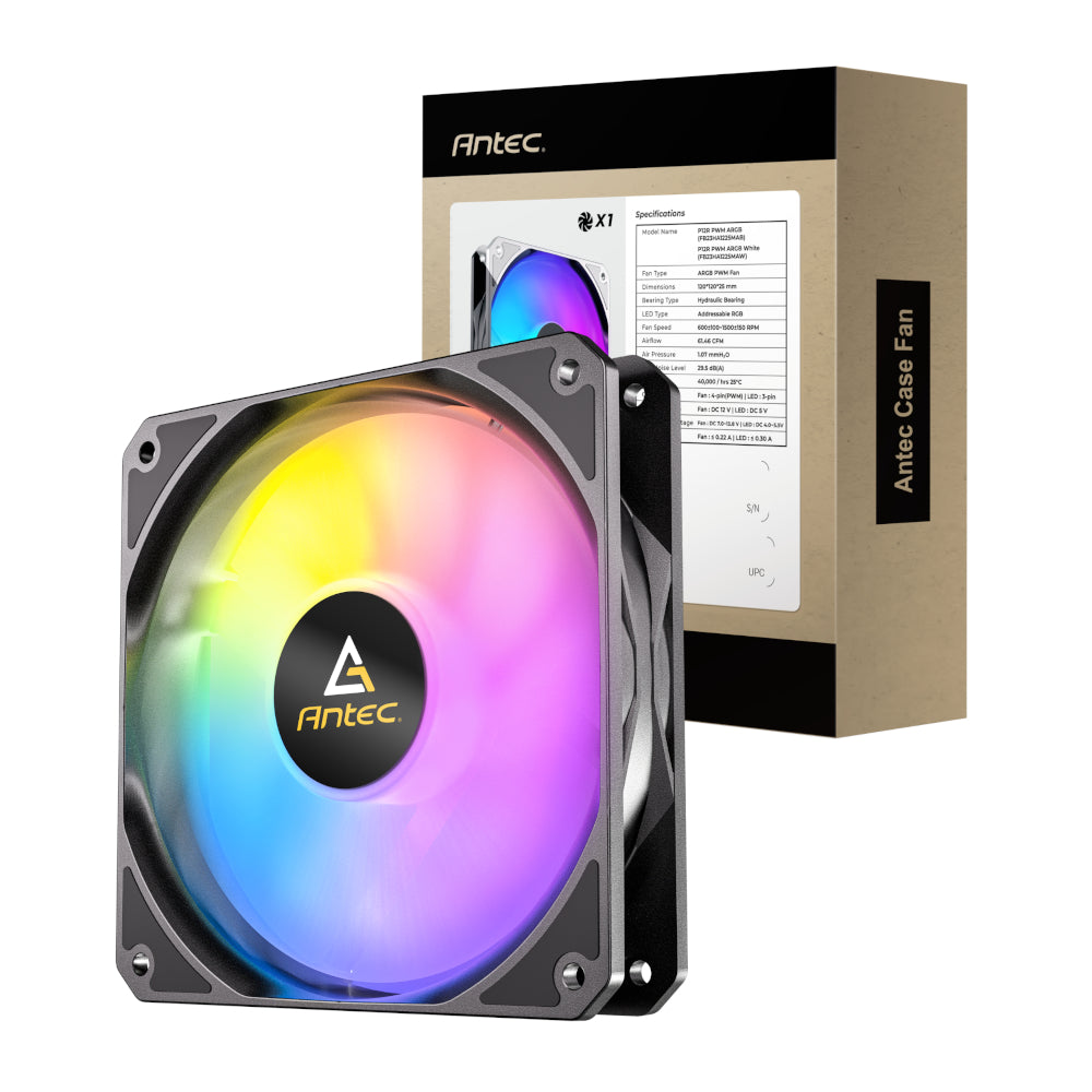 Image 1 for Antec P12 PWM 120mm ARGB Reverse Case Fan - Black
