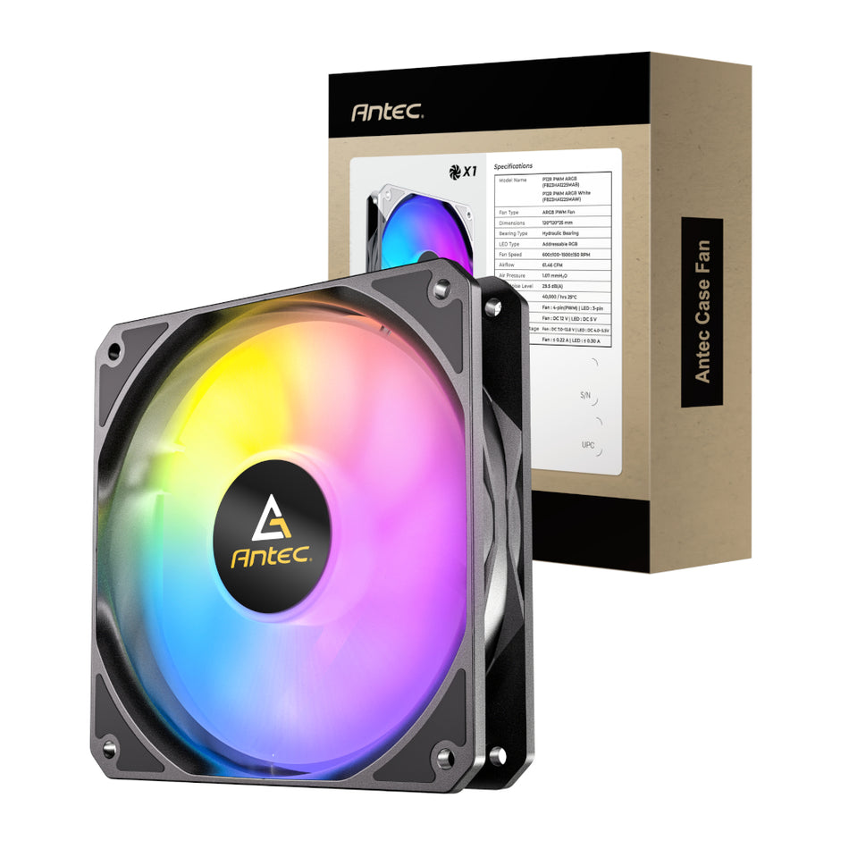 Image 1 for Antec P12 PWM 120mm ARGB Reverse Case Fan - Black