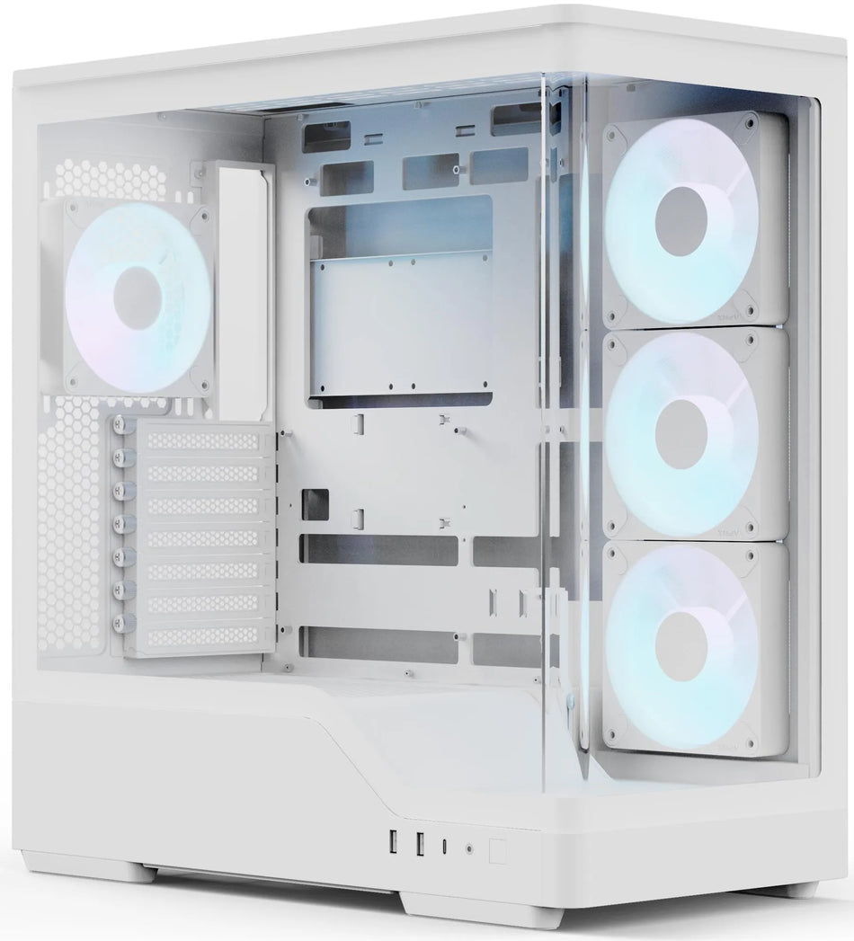 Aerocool P500A White Mid tower case - Includes 120mm ARGB Fan x 4 and 4-port ARGB control hub - ATX - 3x 2.5 or 2x3.5 - 360m