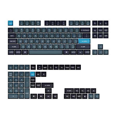 Image 1 for Keychron Double Shot KSA PBT Keycap Set - Dark Grey/Grey/Blue