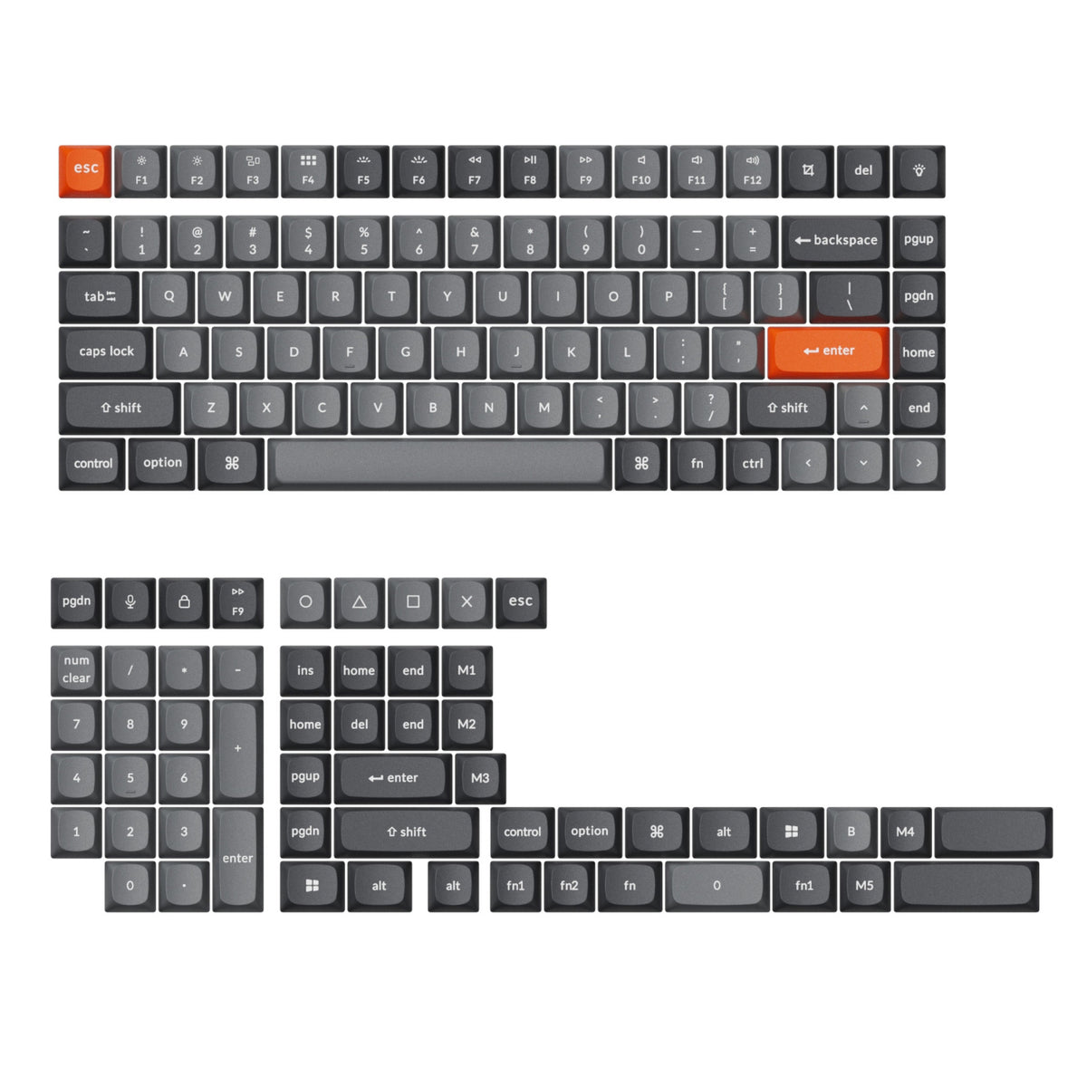 Image 1 for Keychron Double-Shot PBT OSA Keycap Set - Grey