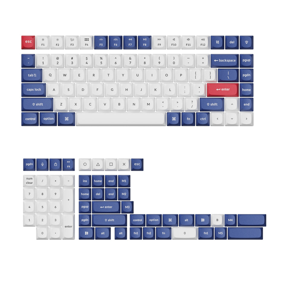 Image 1 for Keychron Double-Shot PBT OSA Keycap Set - Blue and White