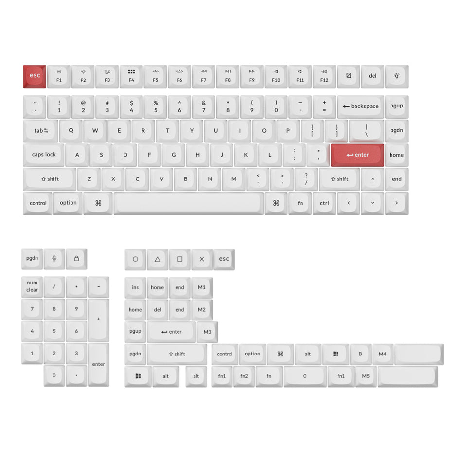 Image 1 for Keychron Double Shot PBT OSA Full Keycap Set - Black/White