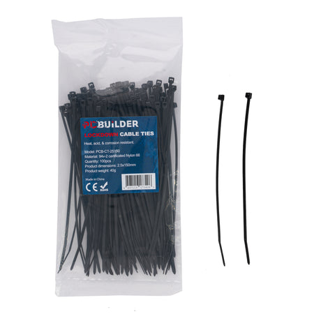 Image 5 for PCBuilder LOCKDOWN 150mm Cable Ties (100 pcs) - Black