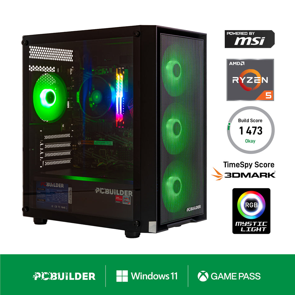 Image 1 for PCBuilder Ryzen 5 5600GT DEFENDER Windows 11 Gaming PC