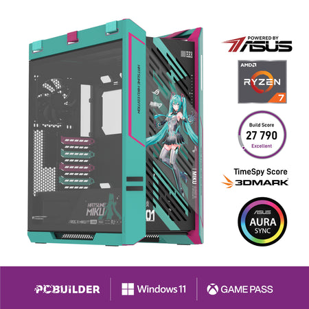Image 1 for PCBuilder Ryzen 7 9800X3D ASUS X MIKU Windows 11 Gaming PC