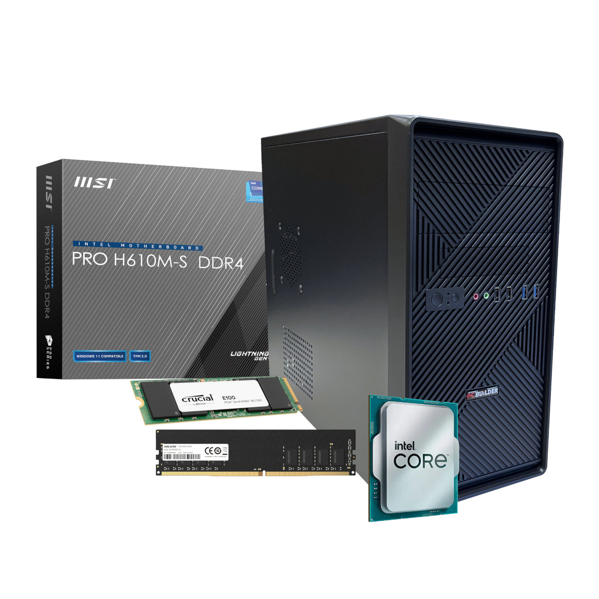Image 1 for PCBUiLDER™ Intel Core i3-14100 HOME MASTER Windows 11 Desktop PC
