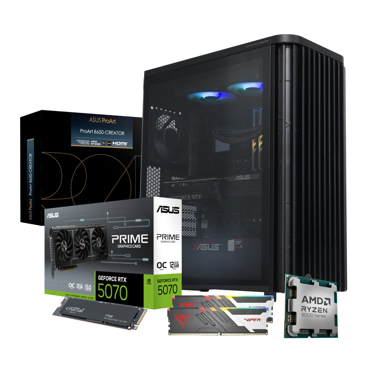 Image 2 for PCBuilder Ryzen 9 9900X MICHELANGELO Windows 11 Creator PC