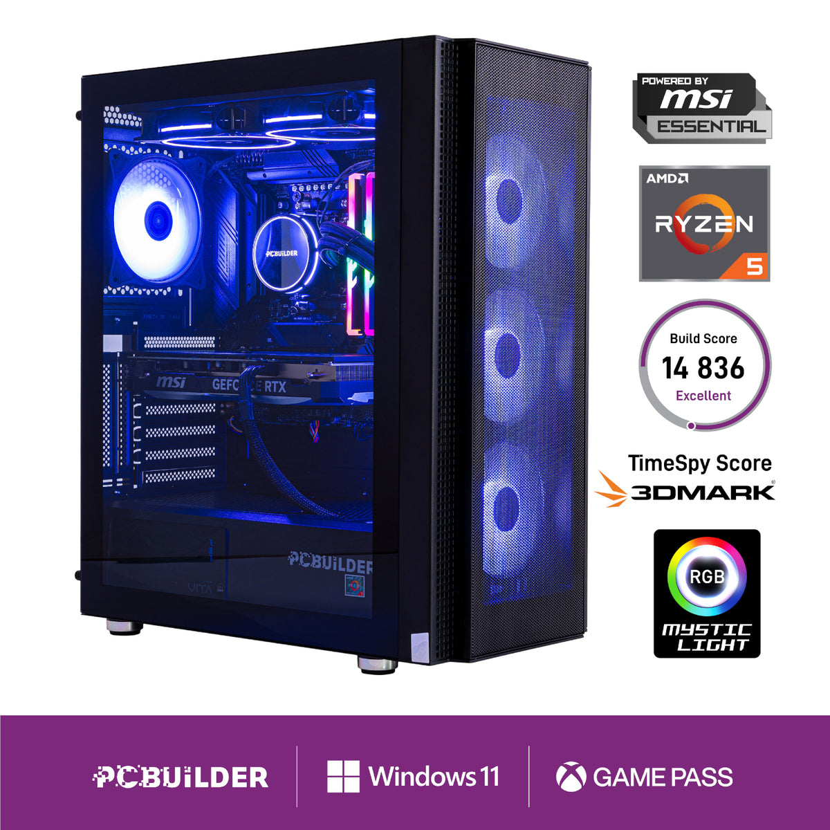 Image 1 for PCBuilder Ryzen 5 9600X NEXUS Windows 11 Gaming PC