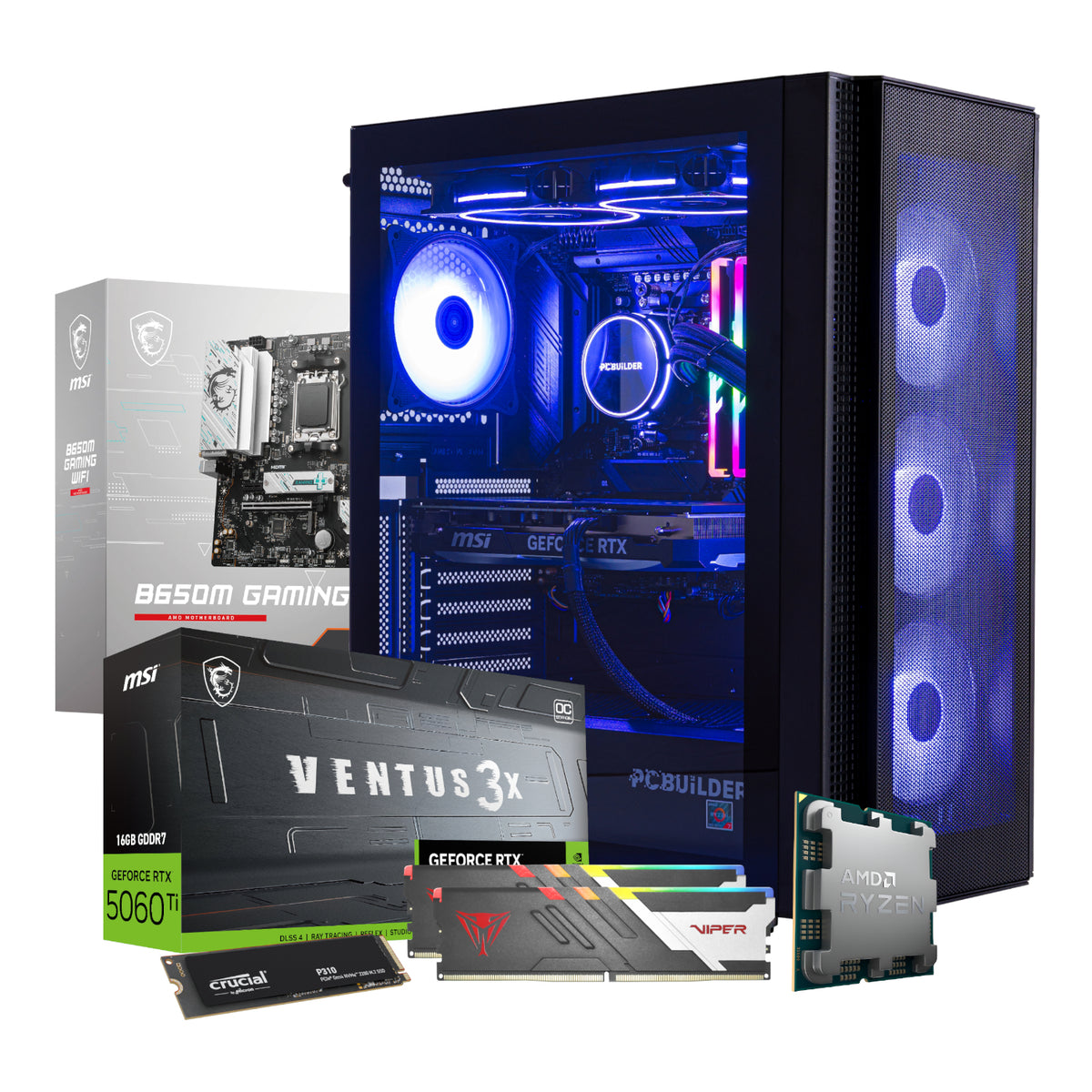 Image 2 for PCBuilder Ryzen 5 9600X NEXUS Windows 11 Gaming PC
