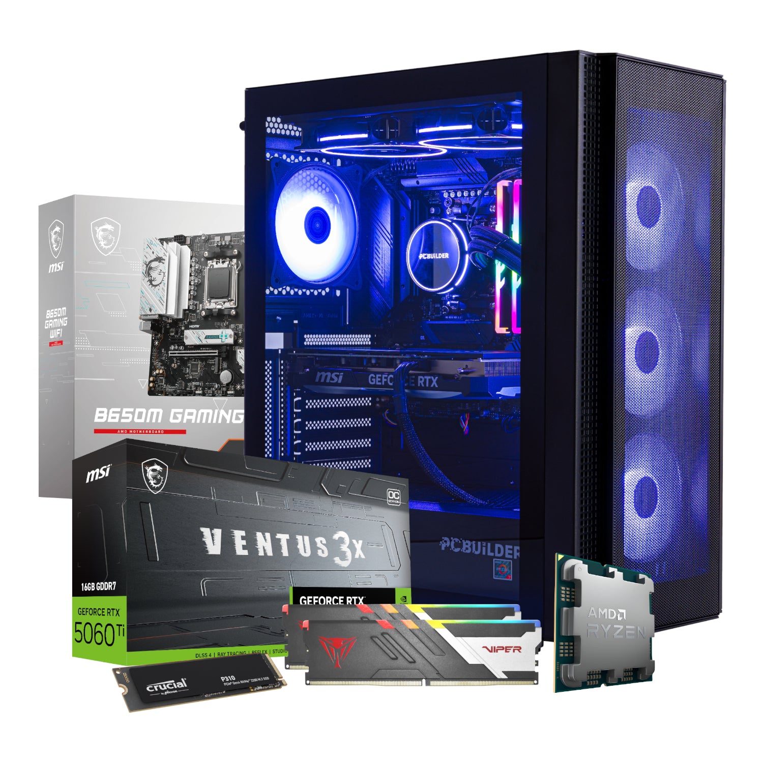 Image 2 for PCBuilder Ryzen 5 9600X NEXUS Windows 11 Gaming PC