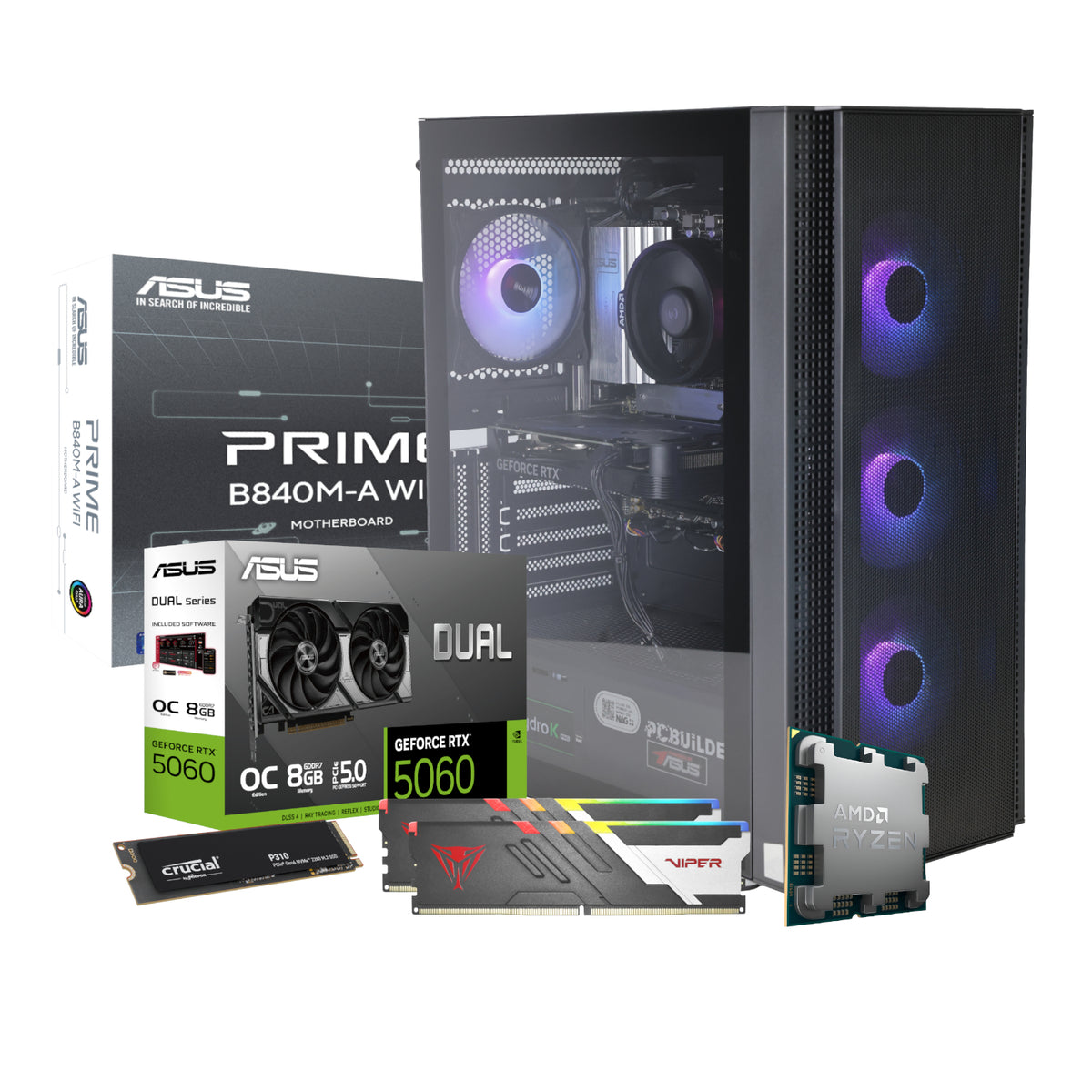 Image 2 for PCBuilder Ryzen 5 8400F OBLIVION Windows 11 Gaming PC