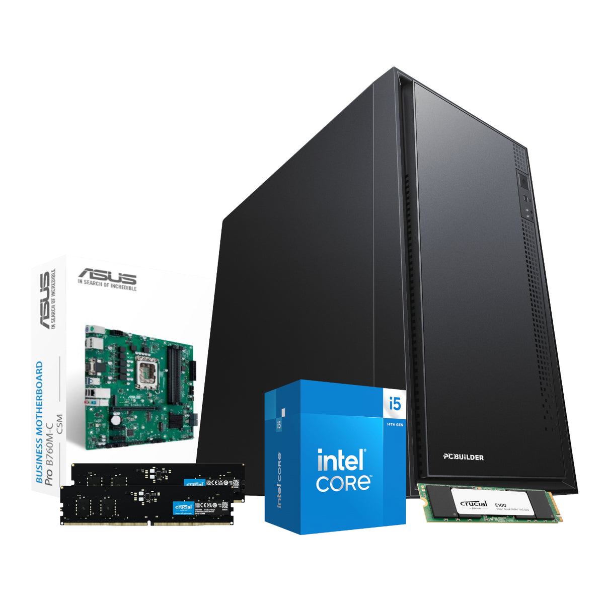 Image 1 for PCBuilder Intel i5-14400 OFFICE Master Windows 11 Desktop PC