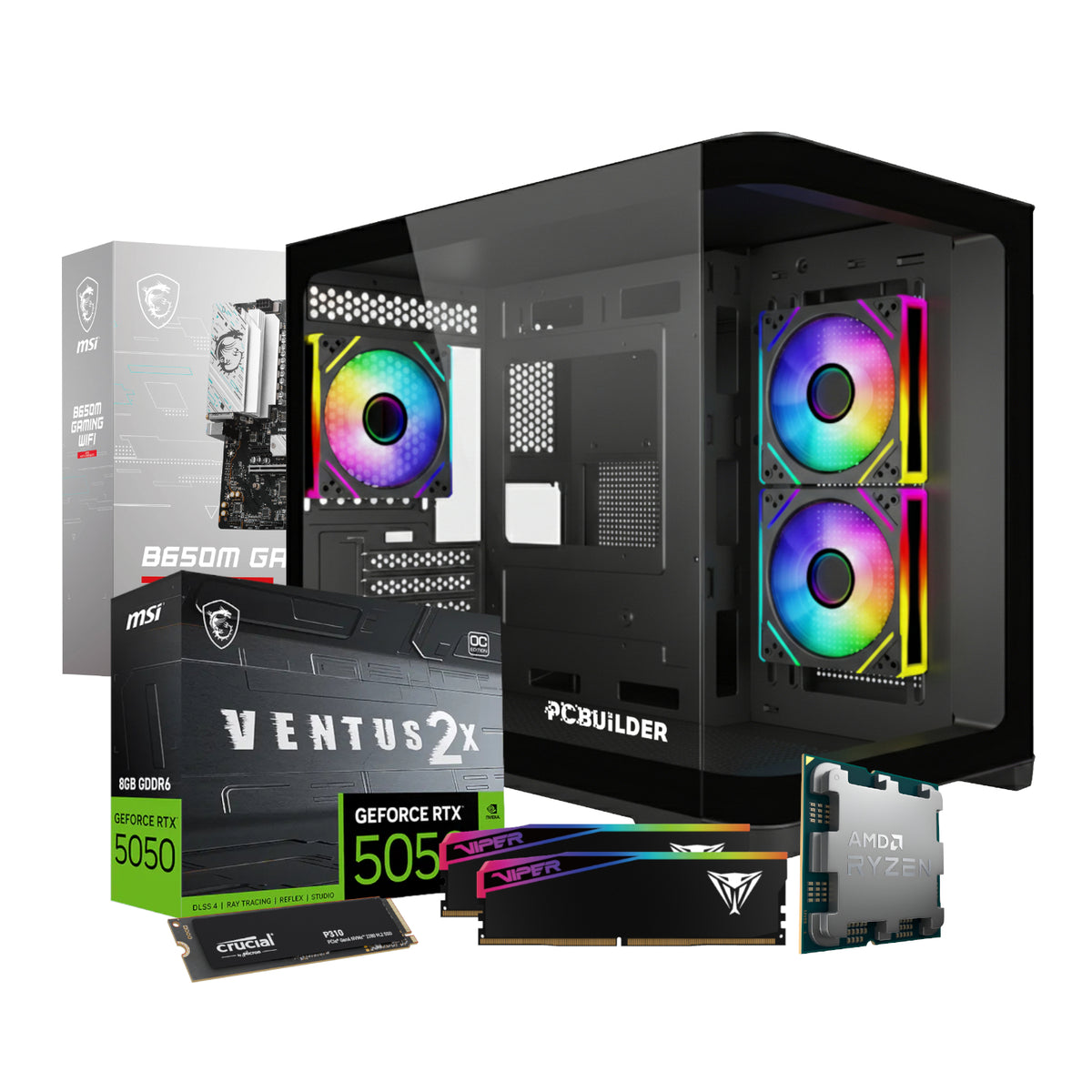 Image 2 for PCBuilder Ryzen 5 8400F RECON Windows 11 Gaming PC