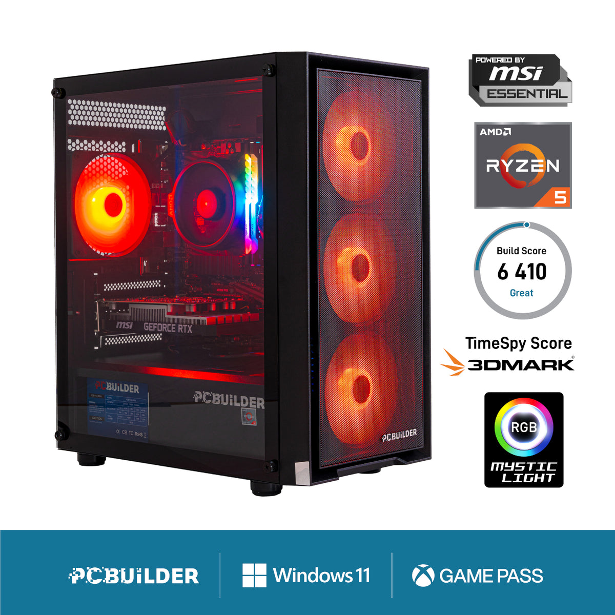 Image 1 for PCBuilder Ryzen 5 5500 SCOUT Windows 11 Gaming PC