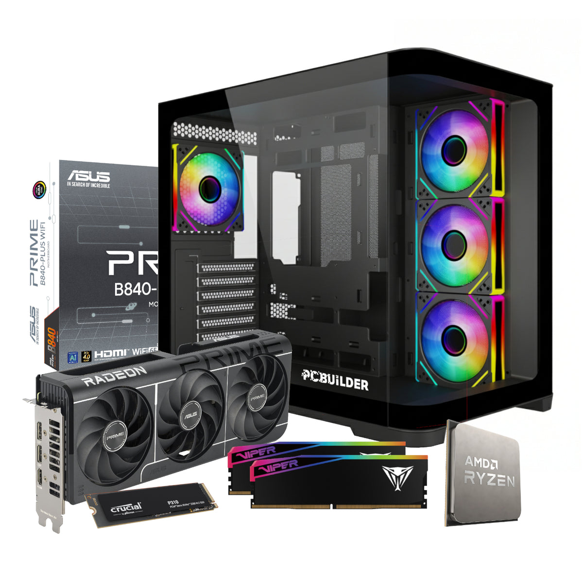 Image 2 for PCBuilder Ryzen 5 7600 SEEKER Windows 11 Gaming PC
