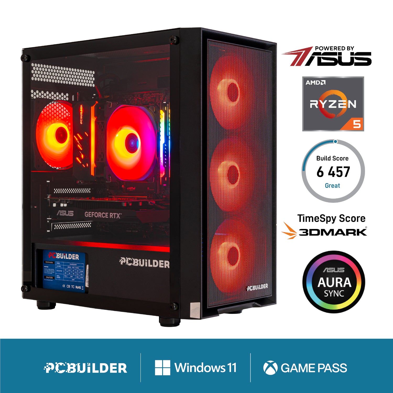 Image 1 for PCBuilder Ryzen 5 5600XT SENTINEL Windows 11 Gaming PC