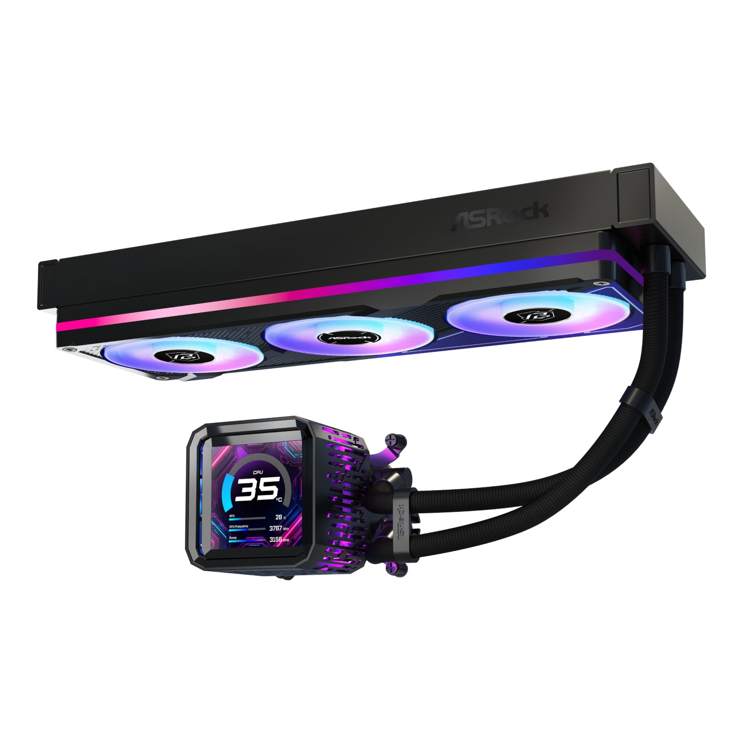 Image 4 for ASRock Phantom Gaming 360 LCD All-in-one Liquid CPU Cooler - Black