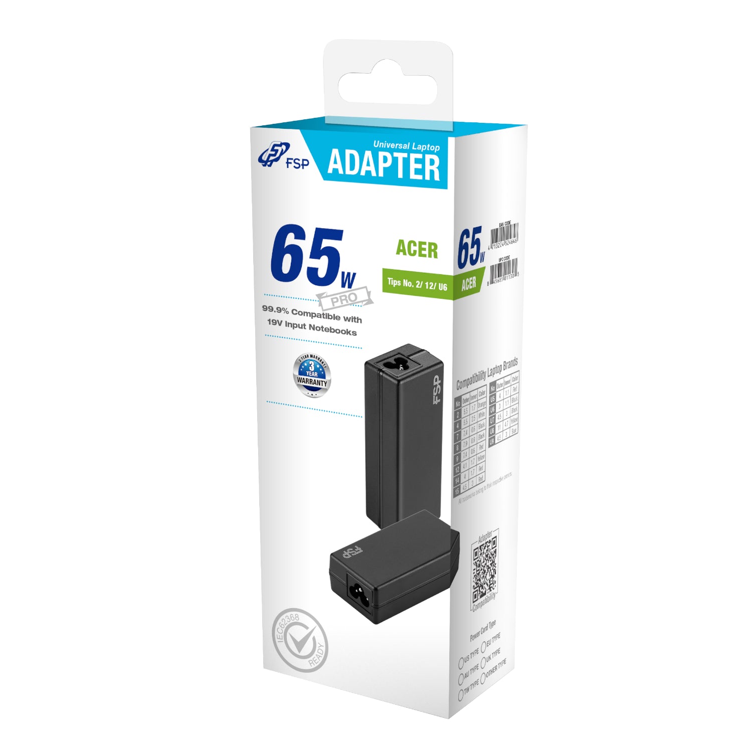 Image 5 for FSP PRO 65W Universal Laptop Adapter – Acer