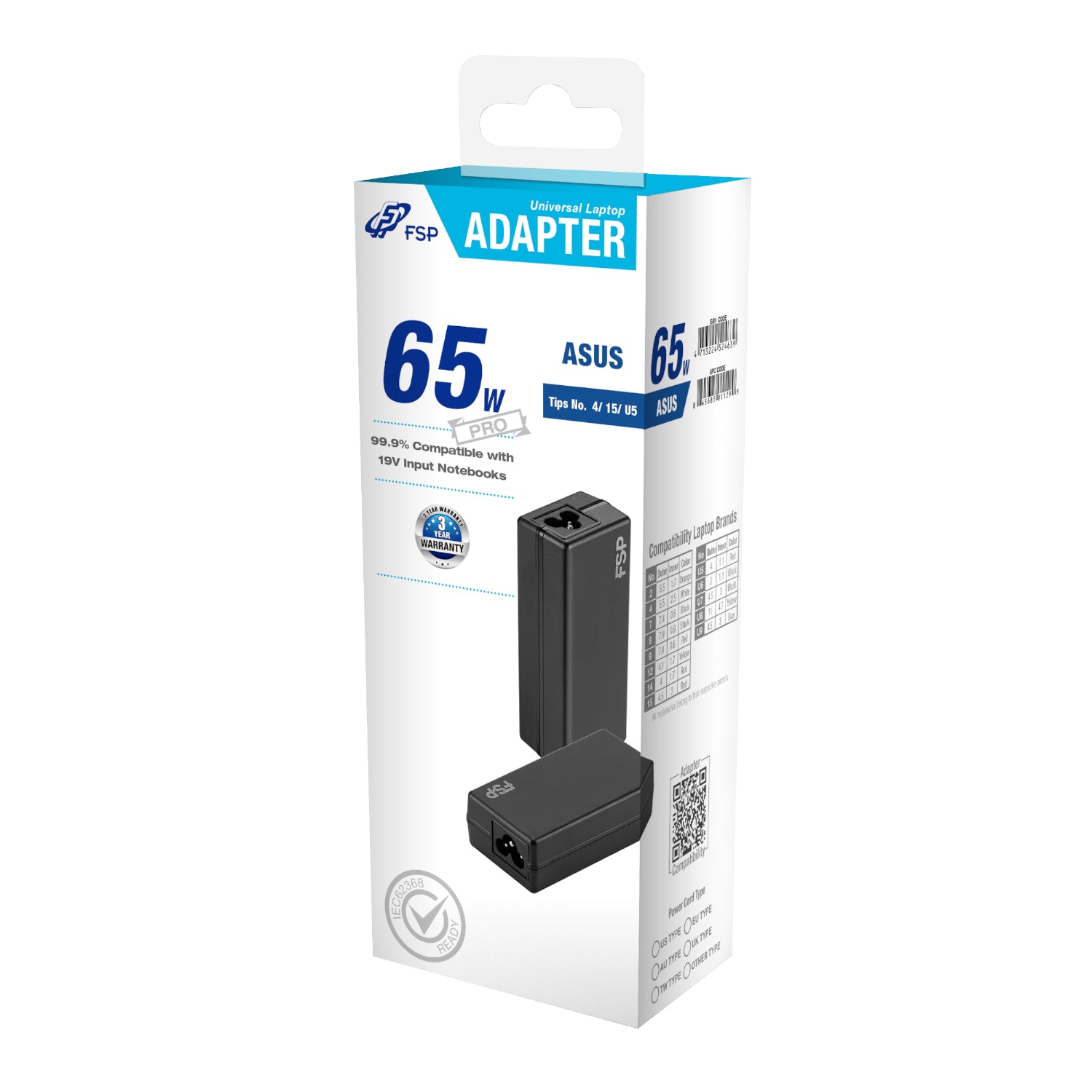 Image 5 for FSP PRO 65W Universal Laptop Adapter – Asus