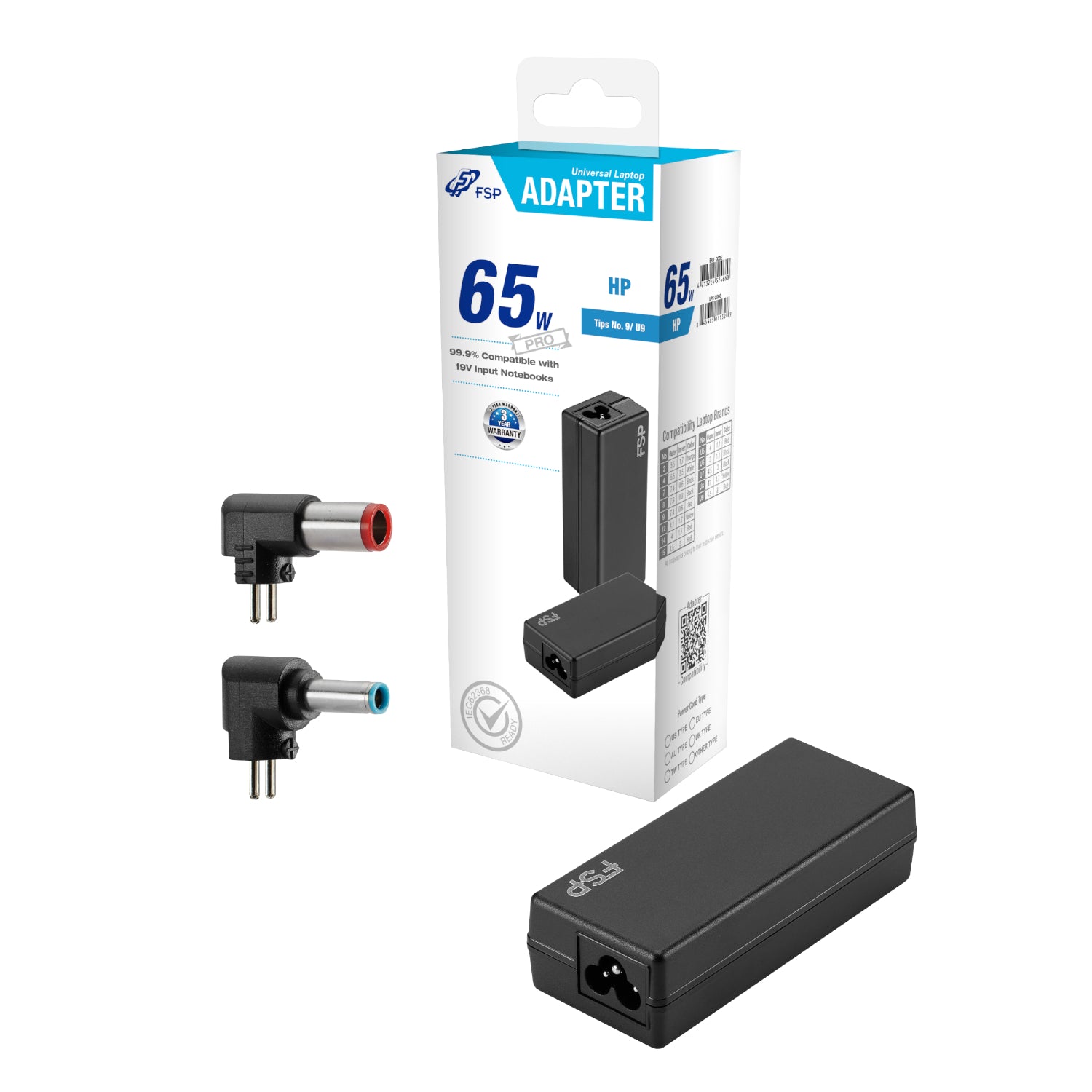 Image 1 for FSP PRO 65W Universal Laptop Adapter – HP